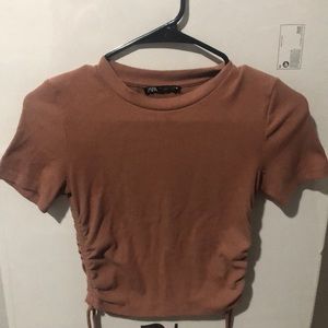 PINK/BROWN( SMALL) ZARA SHIRT